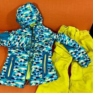 Lands End snow jacket and Columbia snow pants